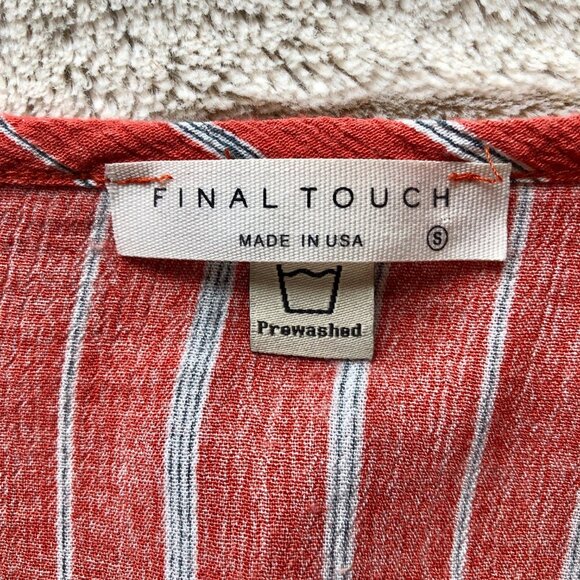 Final Touch Striped Tie-Front High Low Top - Picture 7 of 7